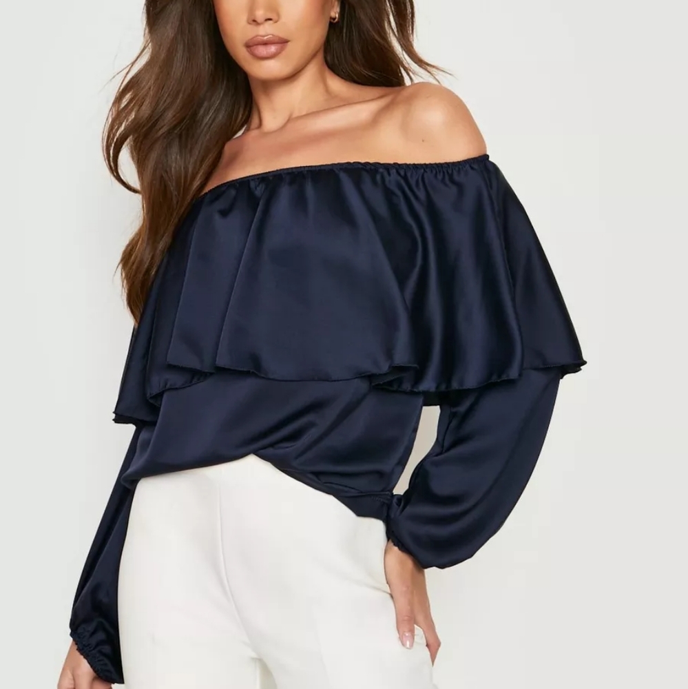 Boohoo of the shoulder top